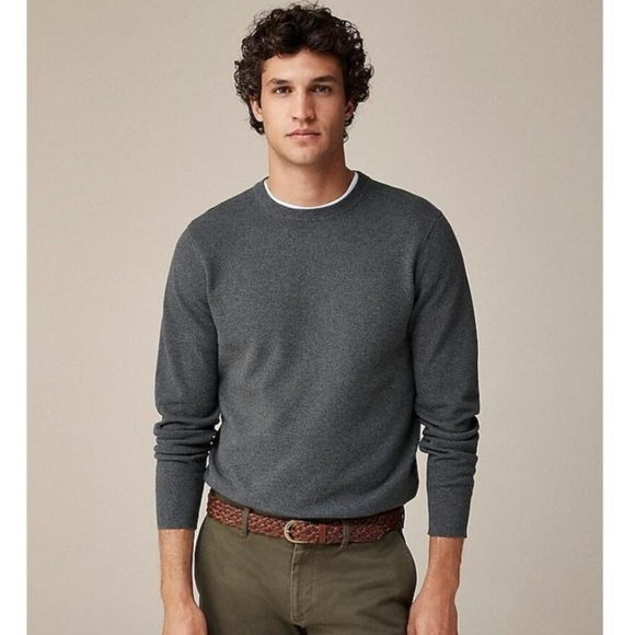 J Crew Cotton Cashmere Mens Crewneck Maroon Sweater - Picture 1 of 6